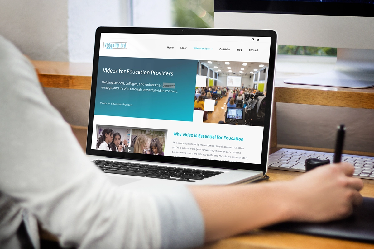 VideoHQ’s eduction website page The refreshed page design for VideoHQ's eduction website page.
